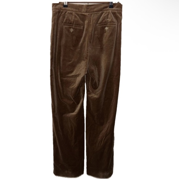 MaxMara Brown Velour Pants Wide-Leg High-Waisted Size 29 Office Designer Preppy - Picture 3 of 13